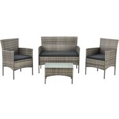 Juskys Fort Myers - Grey-mottled Lounge-Set, 1 Tisch einschl. 2 Stühle & 1 Sofas
