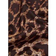 Bruna - Dam Halsdukar & Sjalar Mango Leopardmönstrad Satin Scarf - Brun