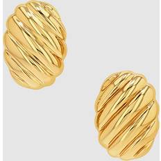 Ribbed Oval Earrings - Gold One