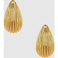 Ribbed Drop Earrings - Gold One