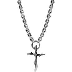 John Richmond Halsband Med Litet Silverkors Och Taggar - One Size