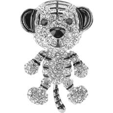 Silver - Women Brooches Goolrc Rhinestone Brooch Cute Tiger Shape - Silver