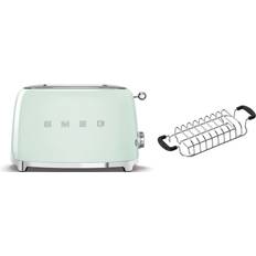 Smeg Green Toasters Smeg TSF01 2 Slice Toaster Bundle