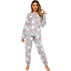 Fleece - Women Pyjamas Style It Up Star Print Warm Pyjama Soft Fleece - Nightwear