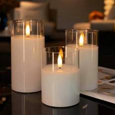 LED Candles Shein 3-Pack Flameless Clear Candles 600 Hours LED Candle