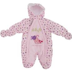 Snowsuits Children's Clothing Universal Textiles Baby Girls Bird Pattern All In One Hooded Snowsuit - Pink