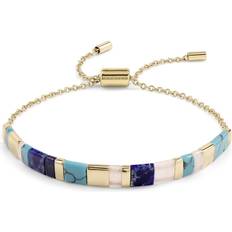 Gold Tone Blue Stone Bracelet - J81954