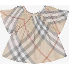 Buttons Blouses & Tunics Children's Clothing Burberry Baby Girls Organic Cotton Check Blouse - Beige