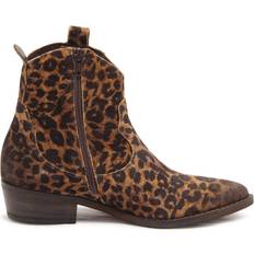 Sko Vintage Effekt Leopard Støvler - Brun