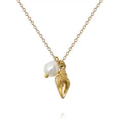 Caroline Svedbom Halsband Caroline Svedbom Shell Pearl Necklace Gold