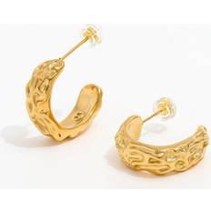 Irregulær C-Formet Ørering 18K Guldbelagt - Guld