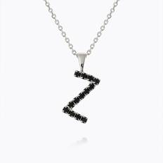 Caroline Svedbom Svarta Halsband Caroline Svedbom Mini Letter Black Necklace Letter Z Gold Rhodium