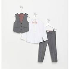 Polyester Suits River Island Mini Boys Grey 4 Piece Suit Set
