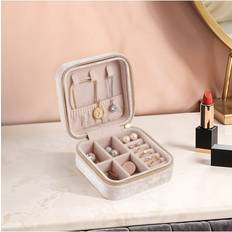 White Jewellery Storage boohooMAN Portable Travel Jewellery Box - White