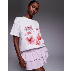 Motif Graphic Oversized T-Shirt - White