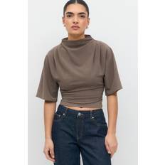 Överdelar Gina Tricot Topp Drapy Top - Brun