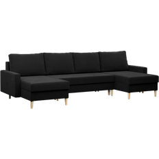 Mebligo U-shaped Black Sofa 294cm 4-Sitzer