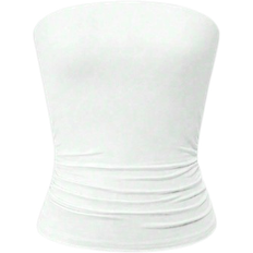 Viscose Tank Tops Shein Vaiaye 4th Of July Holiday Summer Outfits Sexy Strapless Basis Vest Fashion Solid Elastic Slim Fit Tube Top For Women Four Seasons Wear