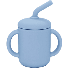 Silikon sugrör Summerville Silikonmugg med Sugrör Stone Blue