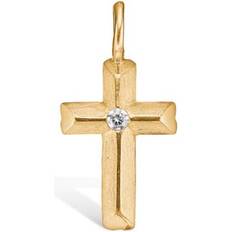 Vedhæng Kors Forgyldt Med Cubic Zirkonia 15mm