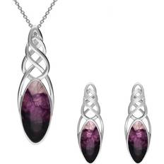 Blue Jewellery Sets C W Sellors Pierced Long Two Piece Set - Sterling Silver Blue