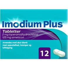 Imodium plus Imodium Plus 2mg/125mg 12 stk Tablet