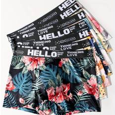 Florals Men's Underwear Temu Men's Soft Stretchy Boxer Briefs - Breathable