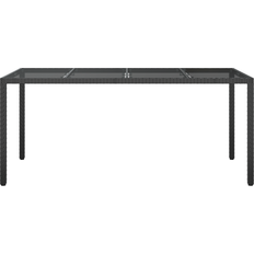 Polyrattan Haveborde vidaXL Have Spisebord Sort 190x90x75 cm Poly Rattan