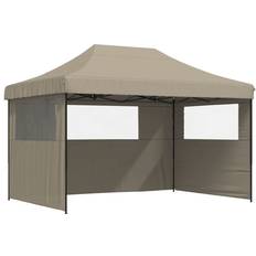 Paviljoens en Accessoires vidaXL Partytent Inklapbaar Pop-Up Met 3 Zijwanden Taupe