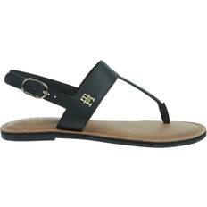 Tommy Hilfiger Sandals Tommy Hilfiger Sandales Plates En Cuir - Noir