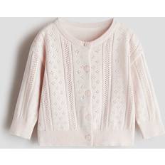 Babies Cardigans Children's Clothing H&M Baby Pattern Knitted Cotton Cardigan - Light Pink