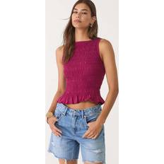 Stradivarius Texturerad Topp - Vinröd