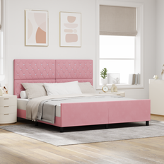 Frame Beds vidaXL Pink 180x200 cm Velvet Frame Bed