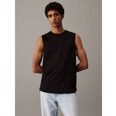 Calvin Klein Ensfarvet Toppe Calvin Klein Cotton Badge Tank Top - Black