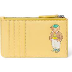 Yellow Card Cases Ralph Lauren Polo Bear Leather Zip Card Holder - Yellow