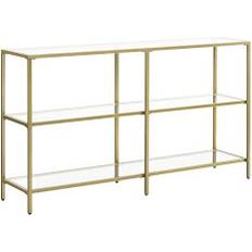 Guld Avlastningsbord Pricenet Elegant Guld 3-Vånings Konsolbord Härdat Glas Avlastningsbord