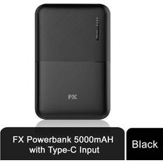 Fx Black 5000mAh Lithium Polymer Power Bank