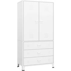 vidaXL Industrial White Wardrobe 90x180cm