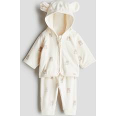 H&M Bear 2-Piece Fleece Set - Cream/Teddy