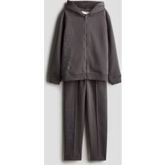H&M Boys Other Sets H&M Boys 2-Piece Embossed-Print Set - Dark Grey