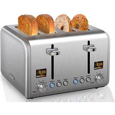 Toasters SEEDEEM 4 Slice Stainless Steel Bread Toaster