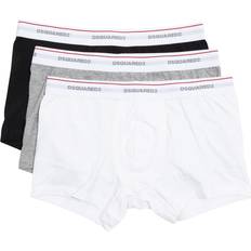 DSquared2 Boksershorts Bomuld Mid Waist Boxer - Grå/Sort/Hvid