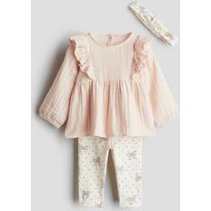 Pink Other Sets H&M Bows 3-Piece Cotton Set - Light Pink
