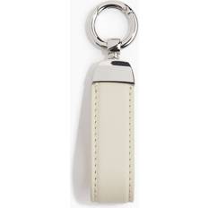 Light Beige Keyring With Leather Loop