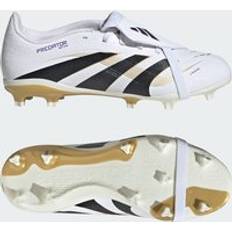 White Football Shoes adidas Predator League Fold-Over Tongue Firm Boots - Cloud White/Core Black/Gold Metallic