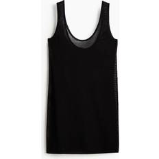 H&M Mini Strandkleid Ajourstrick Damen - Schwarz