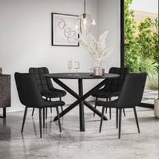 Oaks - Round Dining Sets More4Homes Malvern Round Black Table Dining Set