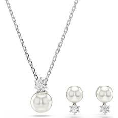 Swarovski Dam Smyckesset Swarovski Damhalsband Och Matchande Örhänge Set