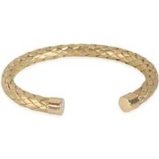 Roberto Coin Preloved Woven Gold Cuff Bracelet Wo - Metallic Silver Grey
