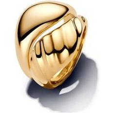 Pandora Guld Ringar Pandora Rings Rippled Stacking Rings - Gold